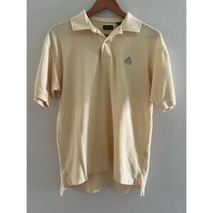 IZOD Men's 100% Cotton Short Sleeve Polo Shirt Yellow Gray Size Small JL